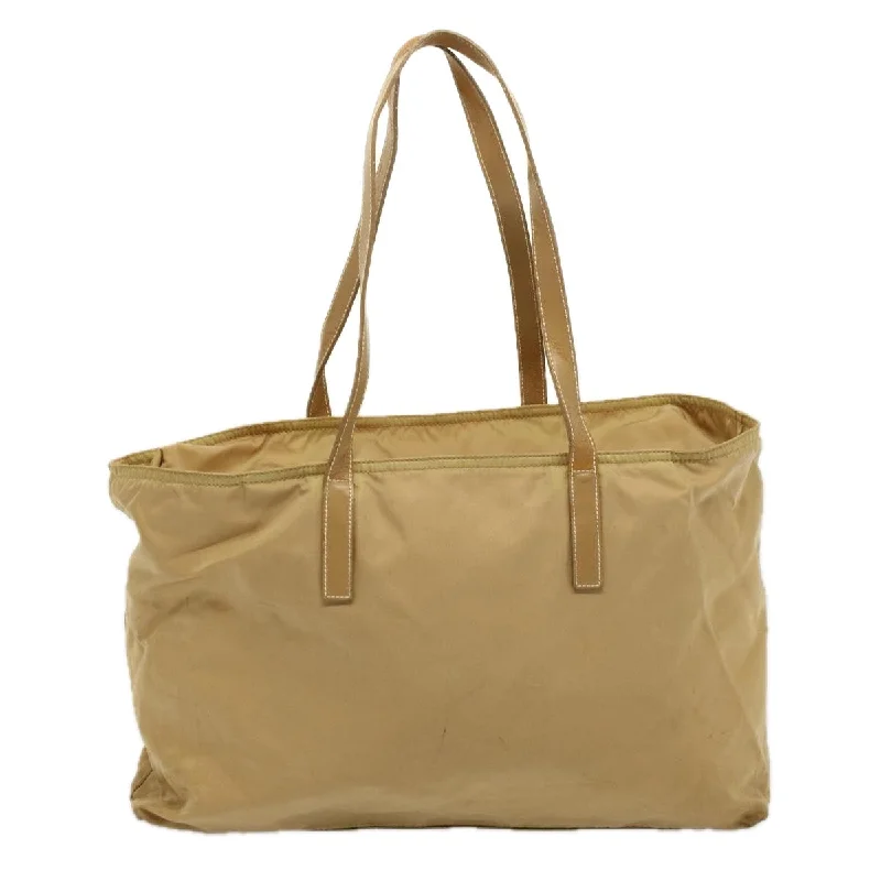 PRADA Hand Bag Nylon Beige  58570