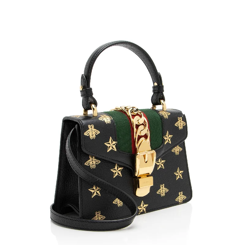 Gucci Calfskin Bee & Star Sylvie Mini Top Handle (JXhbEI)