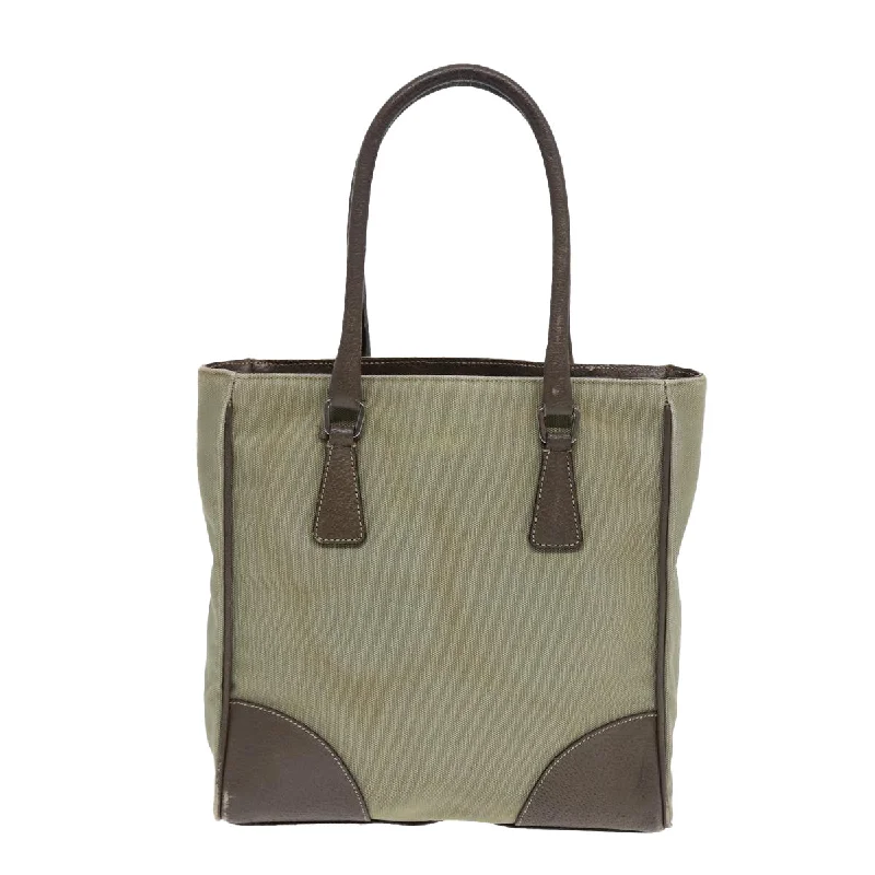 PRADA Hand Bag Canvas Khaki  bs16842