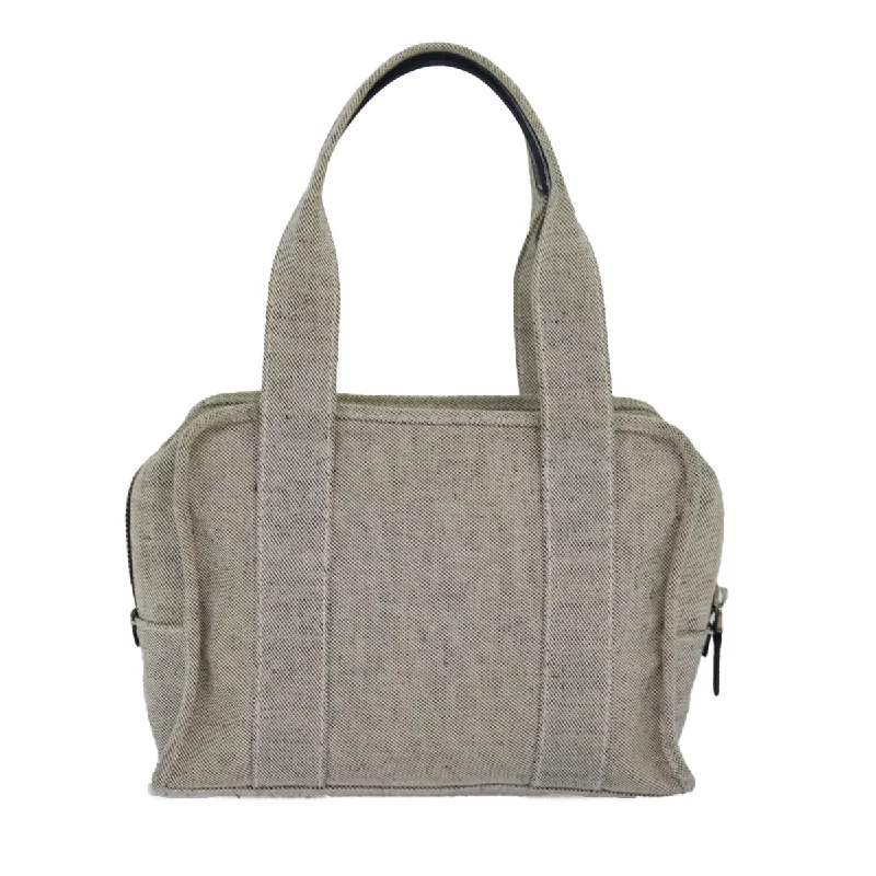 PRADA Hand Bag Canvas Gray  82074