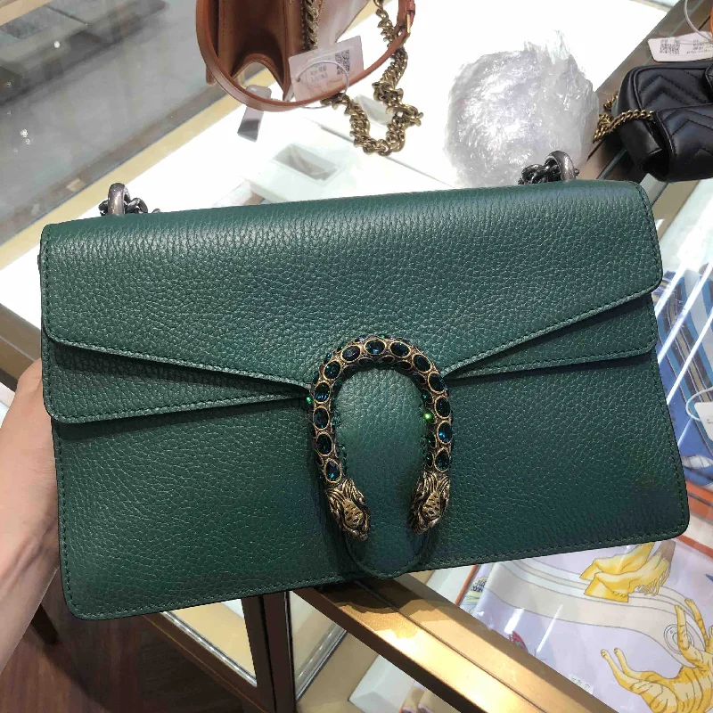 Gucci Dionysus Green Leather Medium Shoulder Bag