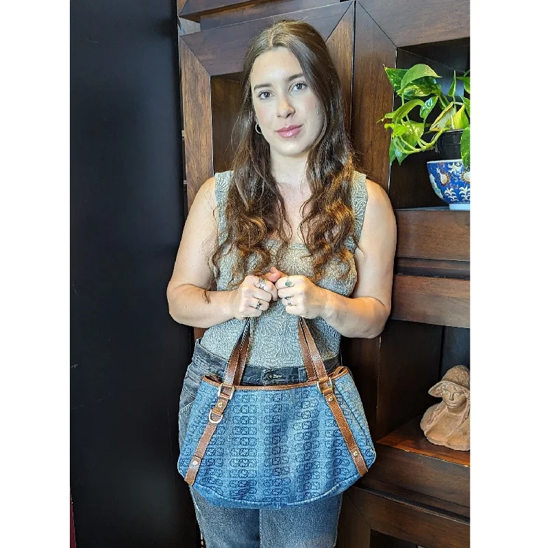 Gucci GG Blue Denim Abbey Hobo Bag