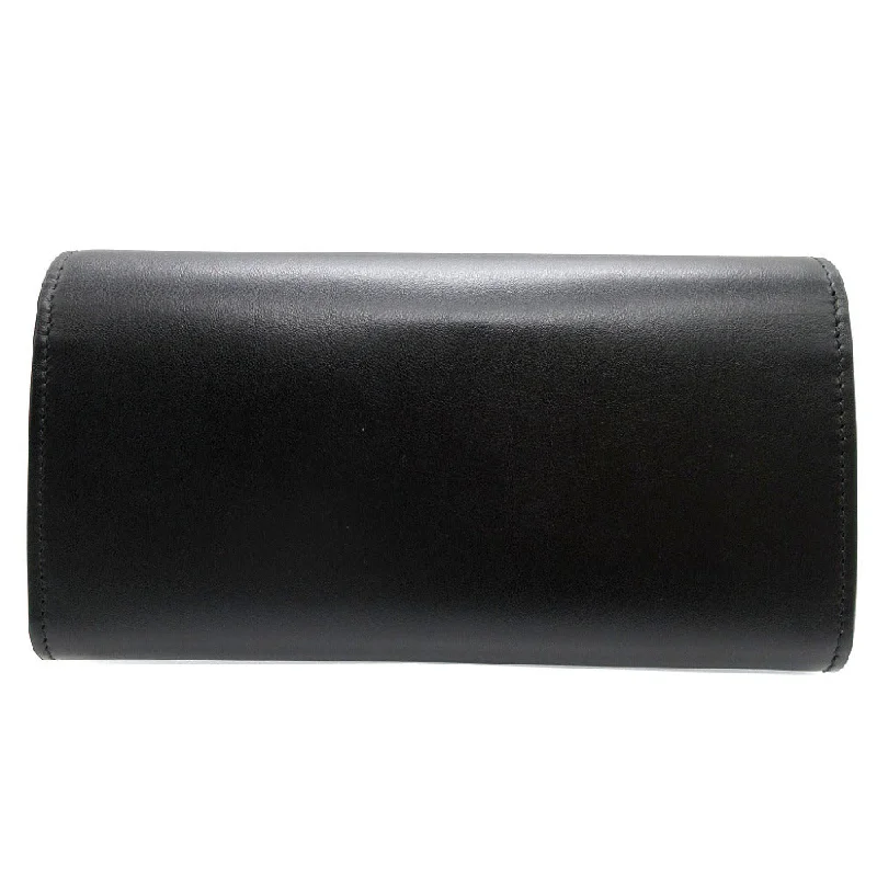 GUCCI Long Wallet Purse 762167 leather black Two fold mini john double Women(Unisex) Used