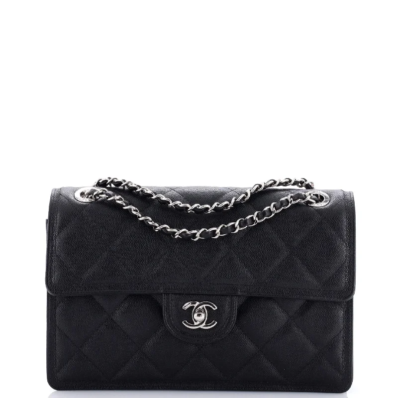 Sweet Classic Flap Bag Quilted Caviar Medium