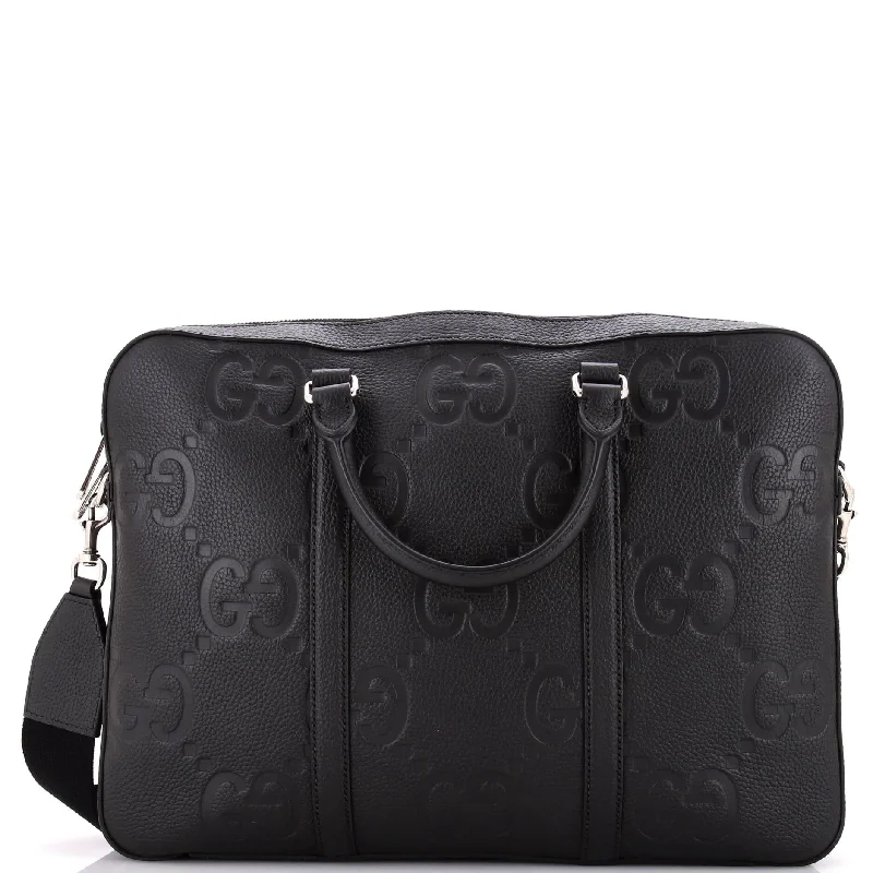 Convertible Briefcase Jumbo GG Embossed Leather