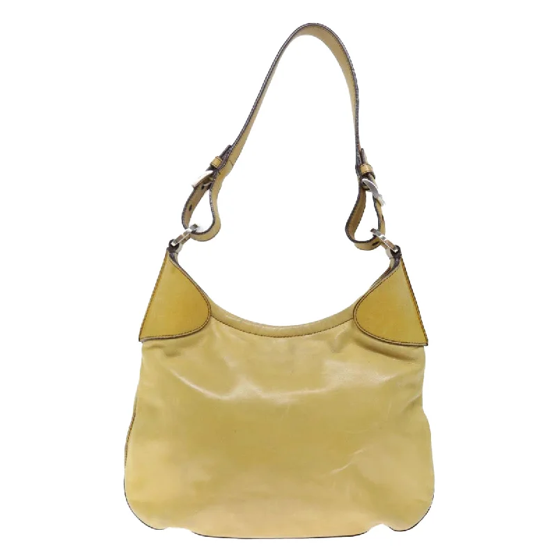 PRADA Shoulder Bag Leather Yellow  ki4389