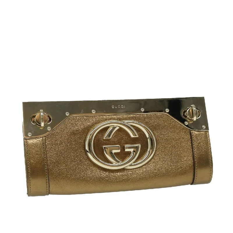 Gucci Interlocking Clutch Bag Leather