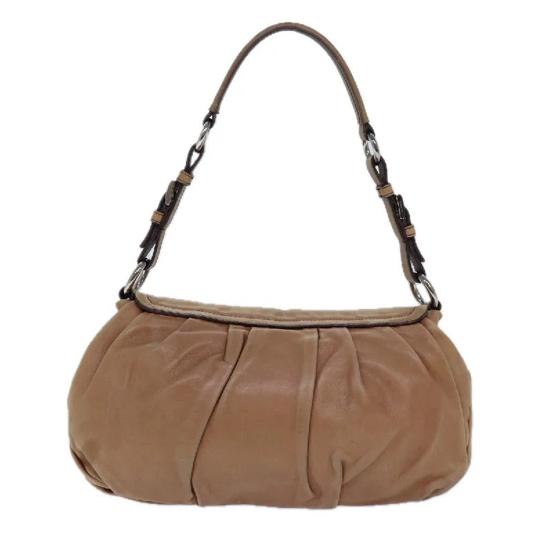 PRADA Shoulder Bag Leather Brown  ar12271