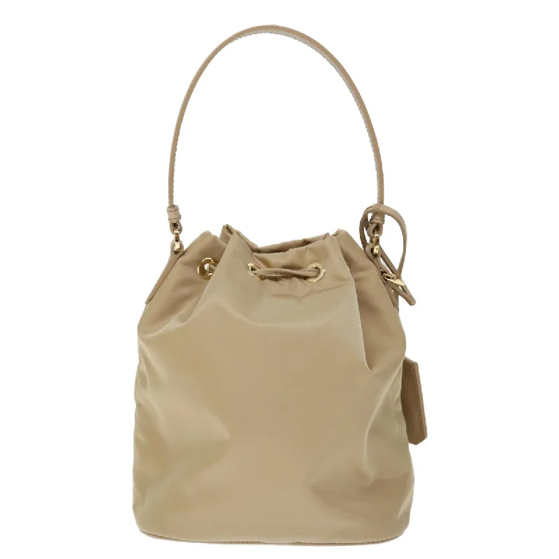 PRADA Shoulder Bag Nylon 2way Beige  71637A