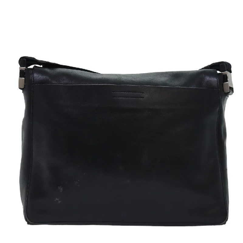 PRADA Shoulder Bag Leather Black  bs14610