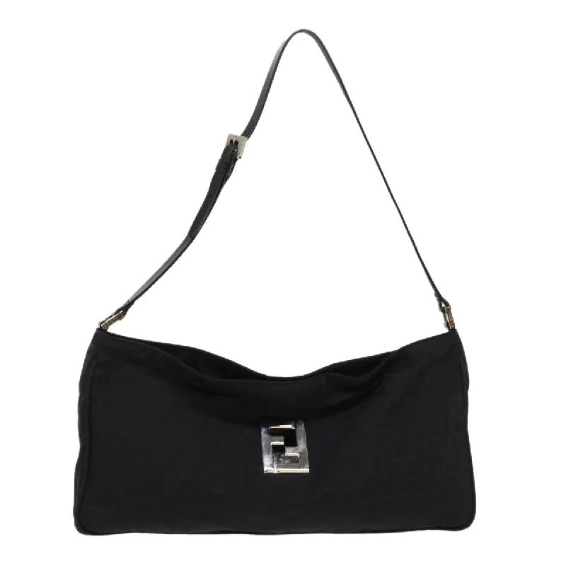 FENDI Zucca Canvas Shoulder Bag Black  bs6666