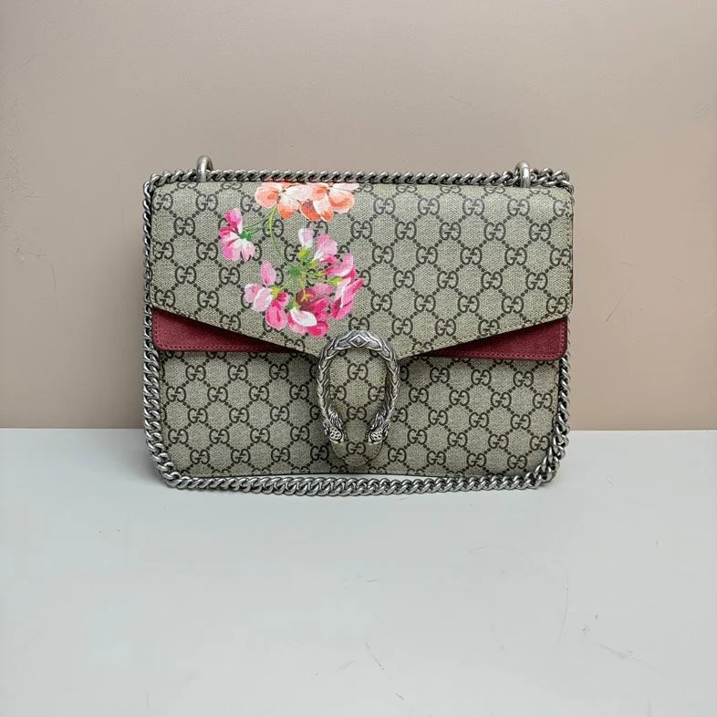 Gucci Dionysus Floral Chain Bag Beige Canvas Medium