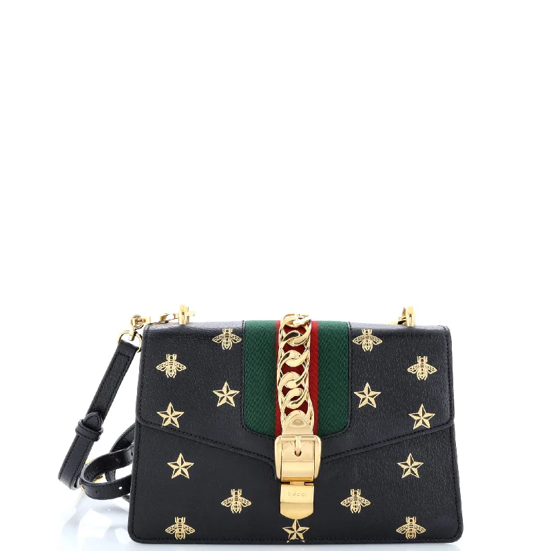 Sylvie Shoulder Bag Printed Leather Small