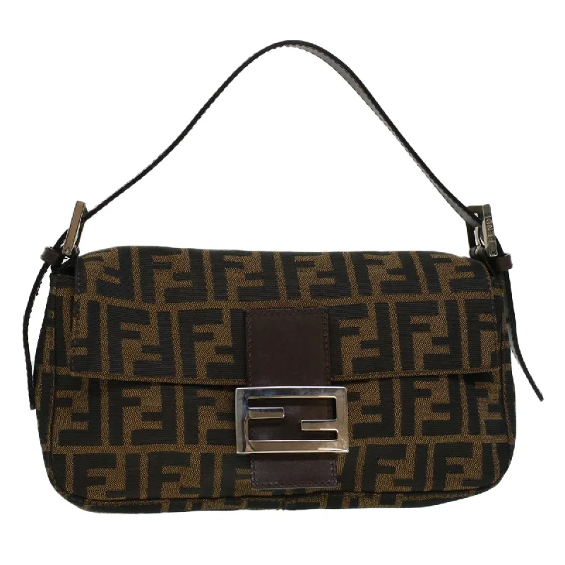 FENDI Zucca Canvas Mamma Baguette Shoulder Bag Brown 2321.26424  am4274