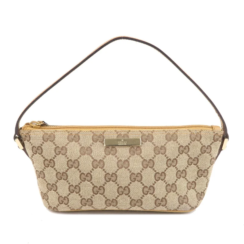 GUCCI Boat Bag GG Canvas Leather Beige Brown 039.1103