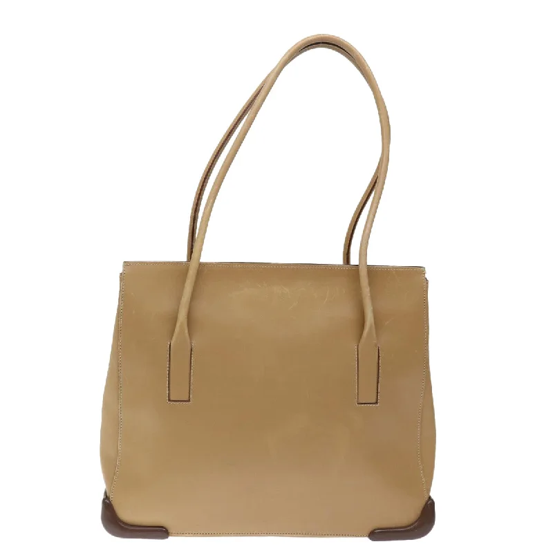 PRADA Shoulder Bag Leather Khaki  72013