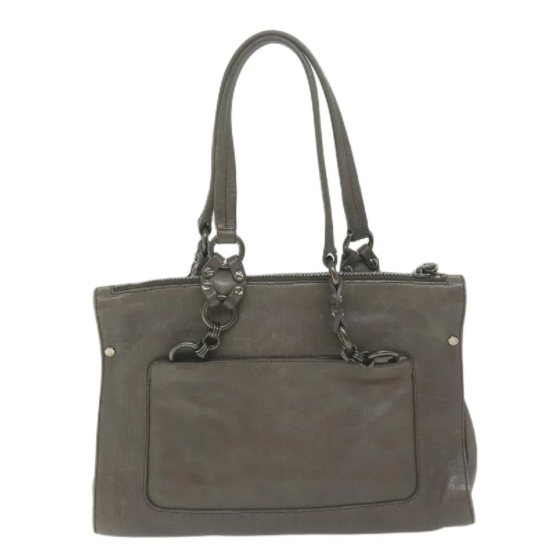 PRADA Shoulder Bag Leather Gray  ep3136