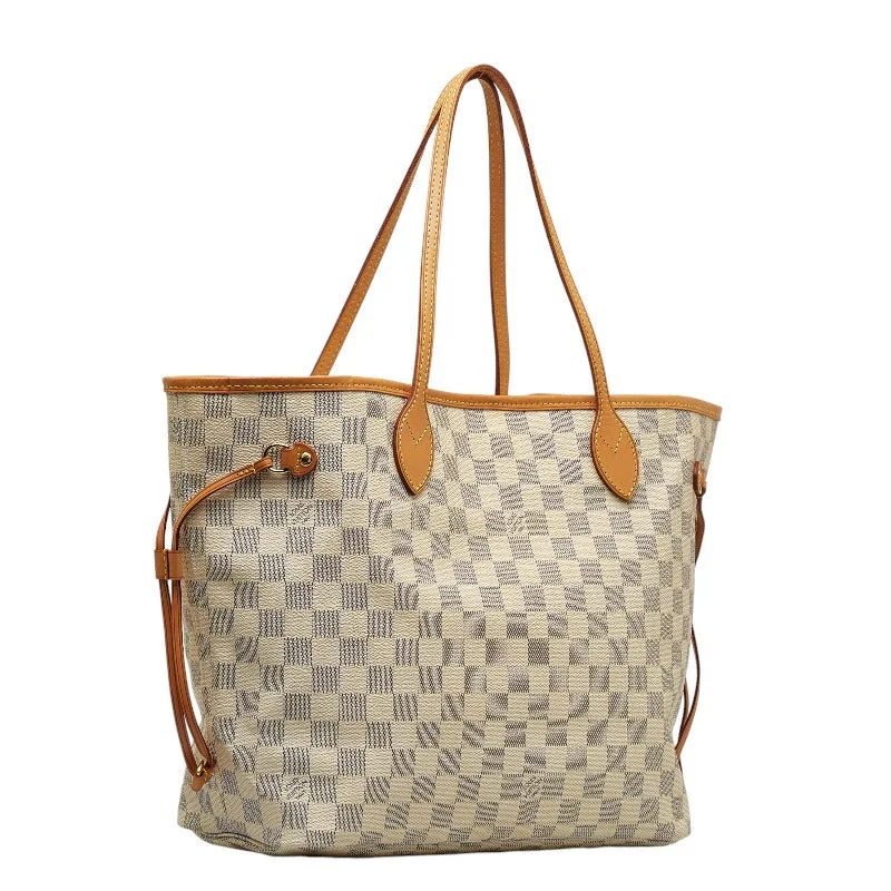 Louis Vuitton Damier Azur Neverfull MM Tote Bag N41361 White