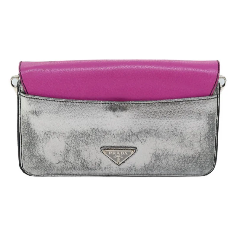 PRADA Shoulder Bag Leather Pink  bs13330