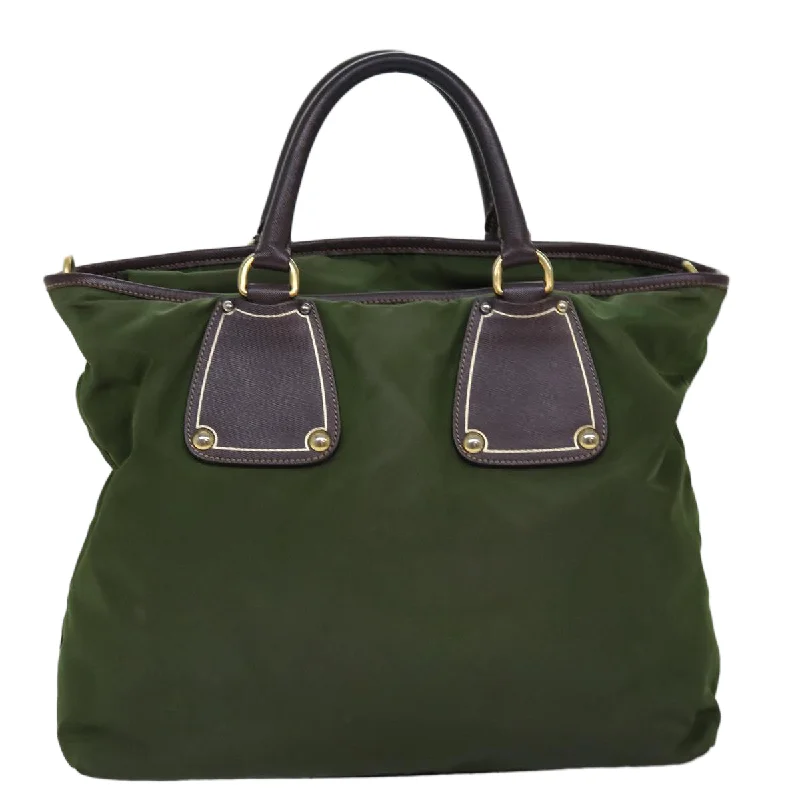 PRADA Hand Bag Nylon 2way Khaki  76128