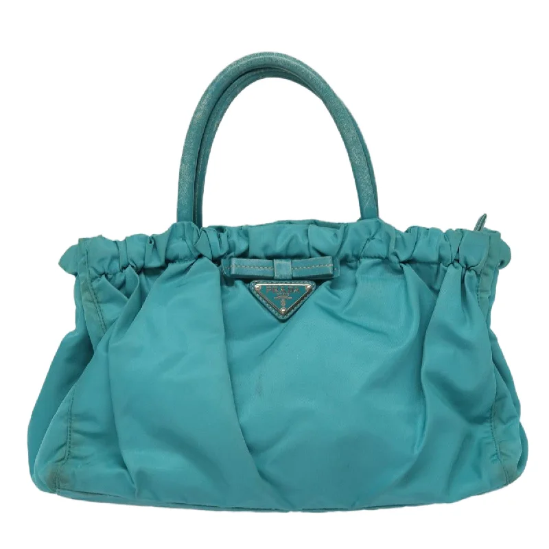 PRADA Hand Bag Nylon 2way Turquoise Blue  83957