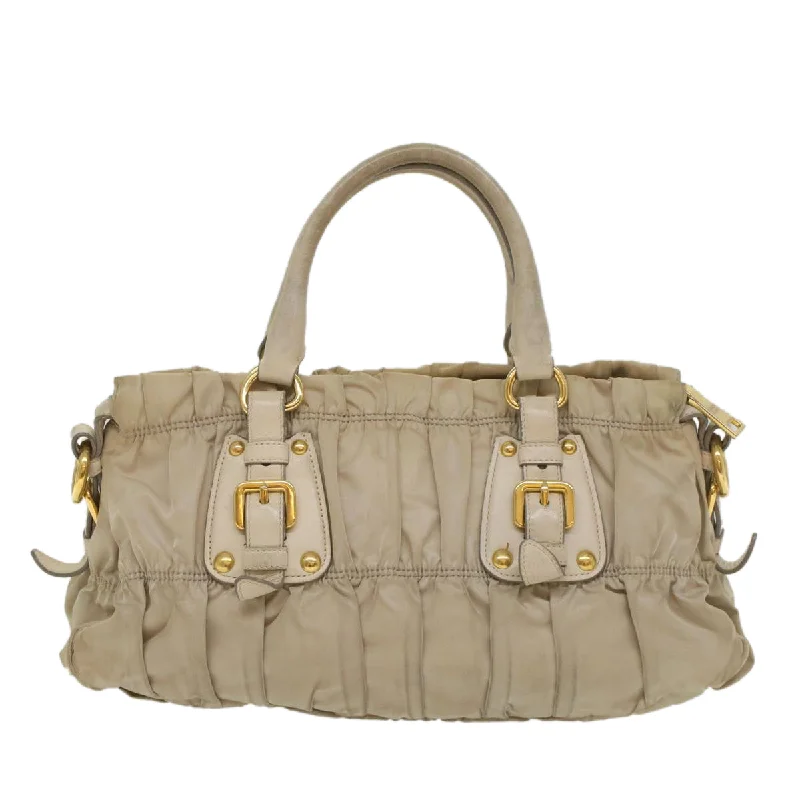 PRADA Hand Bag Nylon 2way Beige  yk8900