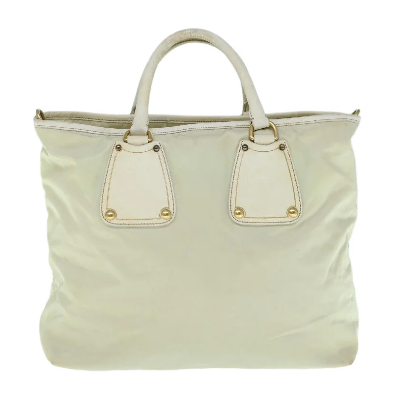 PRADA Hand Bag Nylon 2way Beige  yb469