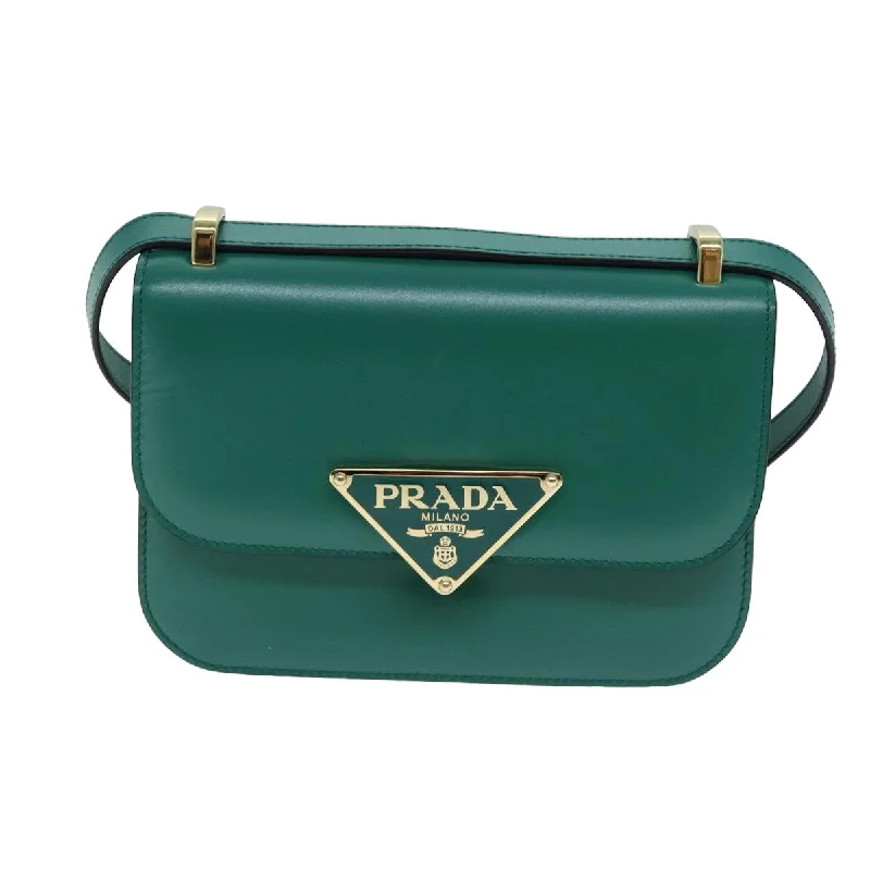 PRADA Shoulder Bag Leather Green  79881A