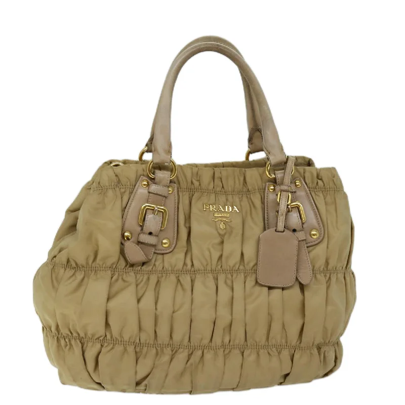 PRADA Hand Bag Nylon 2way Beige  bs13154