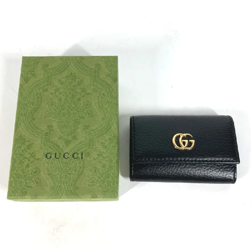 GUCCI Key case Key holder  456118 leather black key GG Marmont Women Used