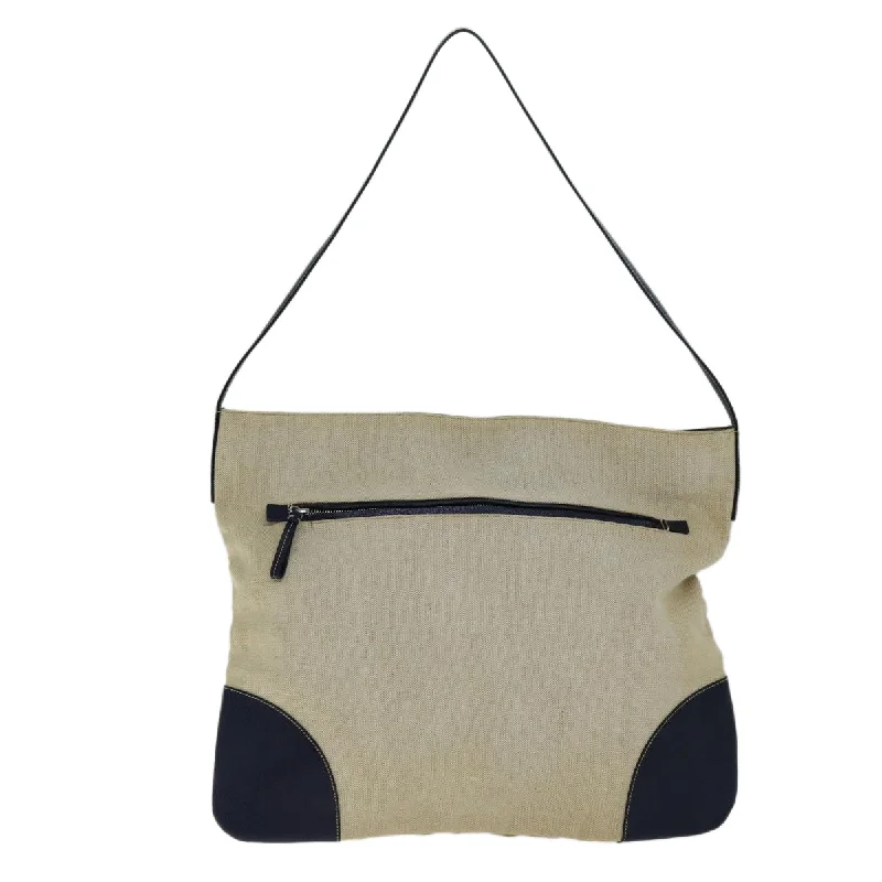 PRADA Shoulder Bag Canvas Beige  74475