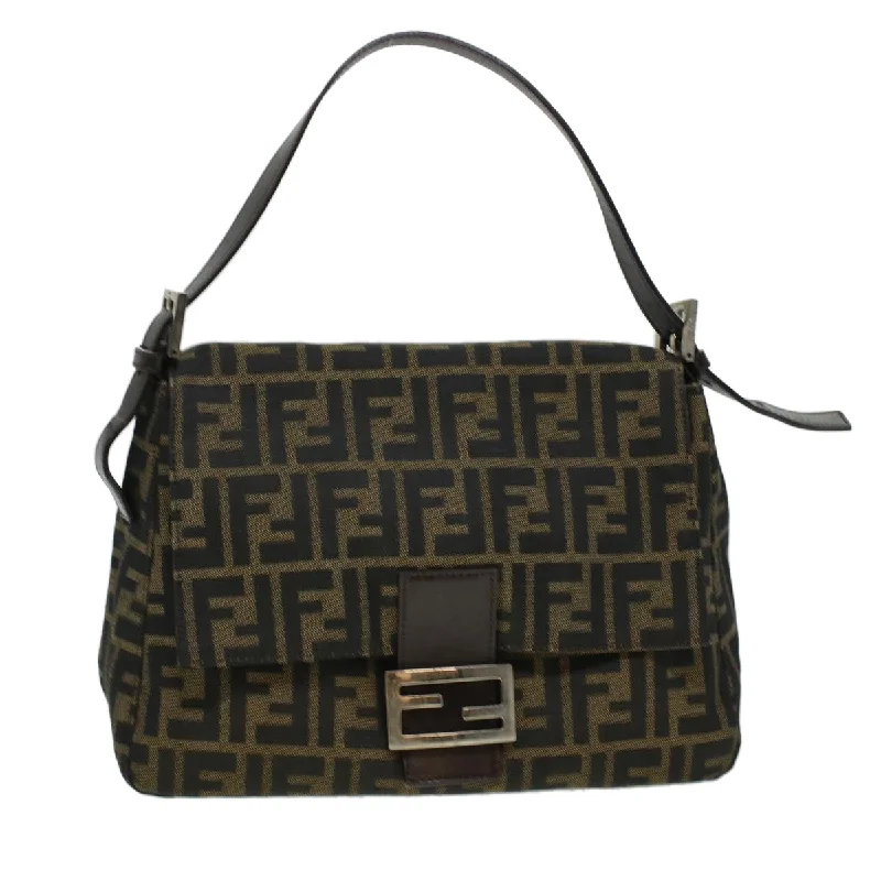 FENDI Zucca Canvas Mamma Baguette Shoulder Bag Brown 2308-26325  yk6943