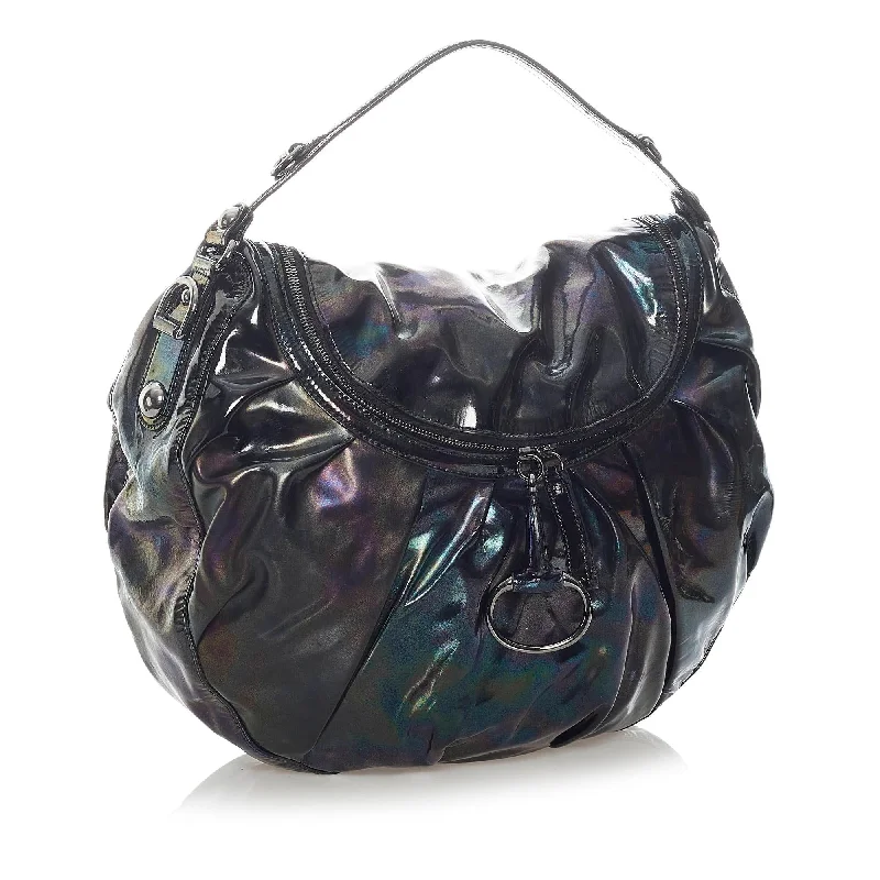 Gucci Icon Bit Patent Leather Hobo Bag (SHG-31901)