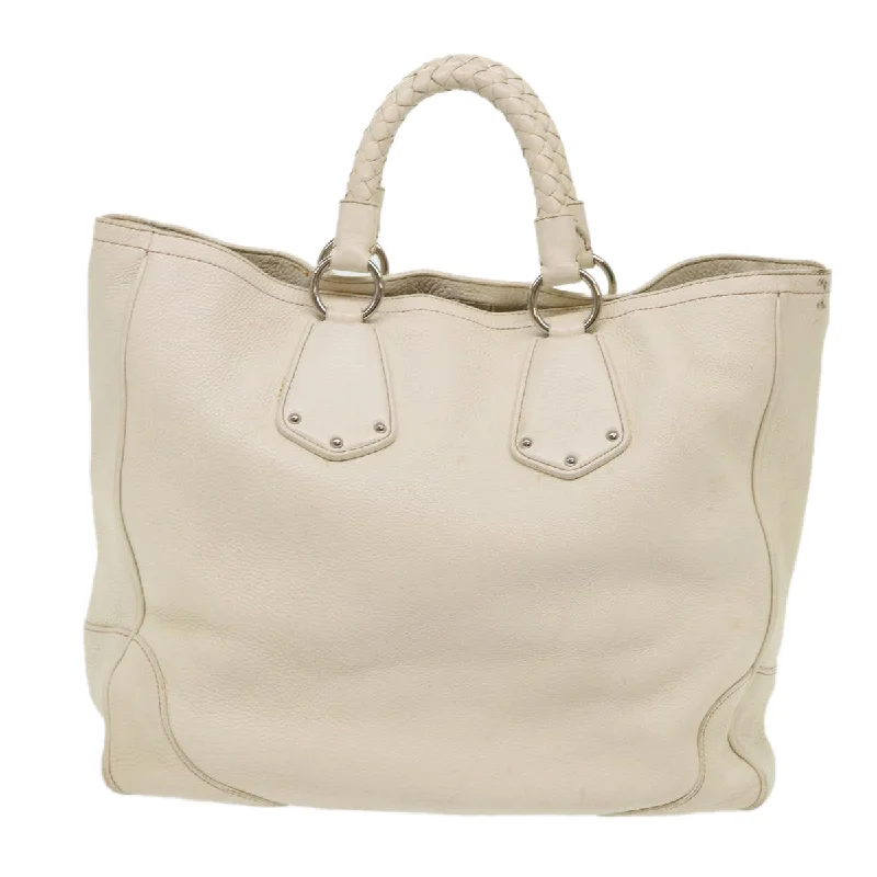 PRADA Hand Bag Leather White  ar9846