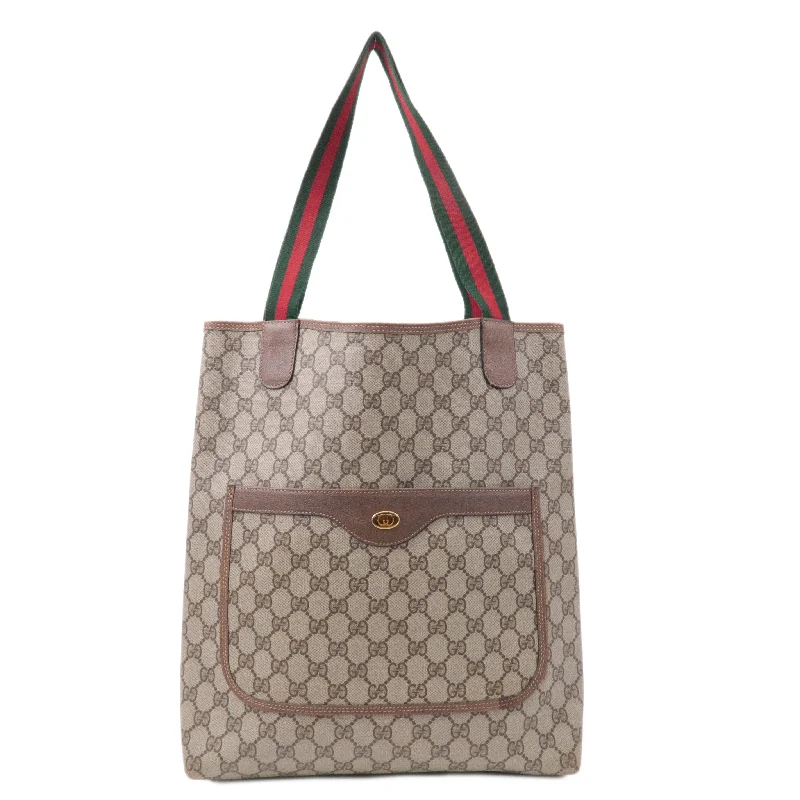 GUCCI Old GUCCI Sherry GG Plus Leather Tote Bag Brown 39・02・003