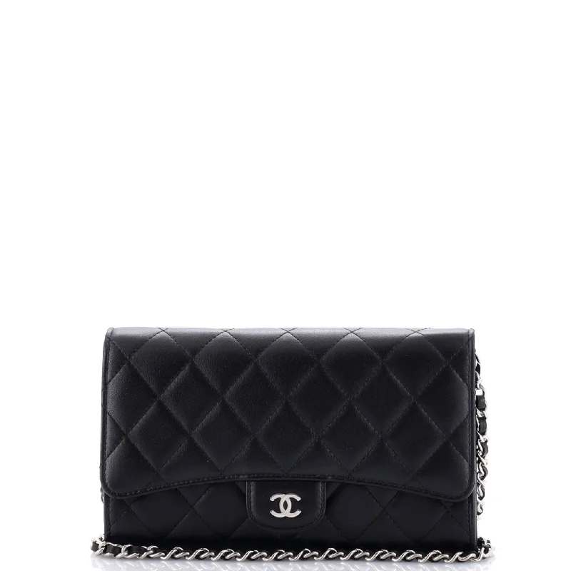 Wallet on Short Chain Quilted Lambskin