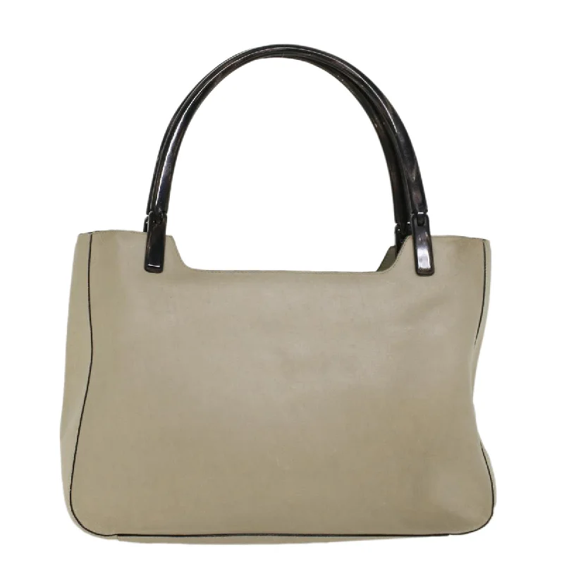 PRADA Shoulder Bag Leather Gray  cl555