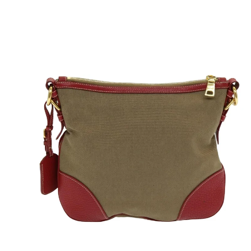 PRADA Shoulder Bag Canvas Beige  am6552