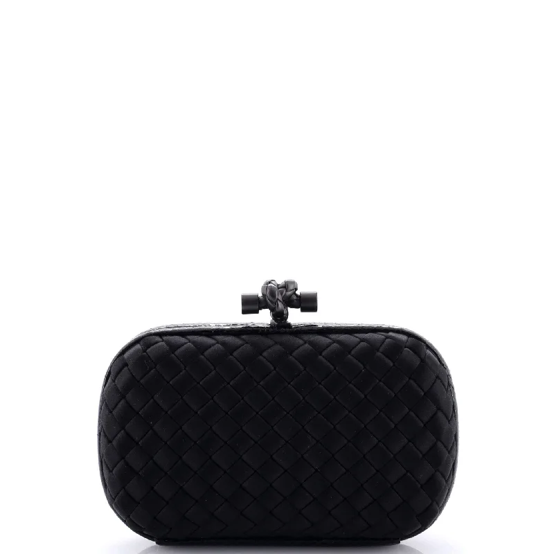 Box Knot Clutch Intrecciato Satin Small