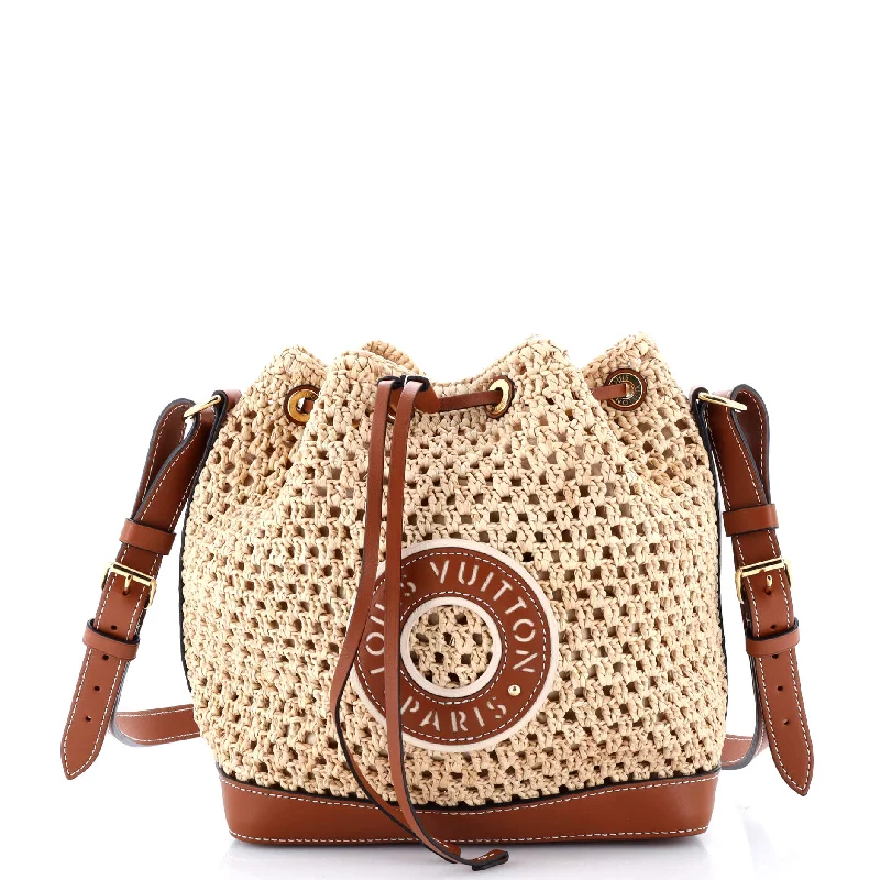 Noe Handbag Raffia with Leather BB