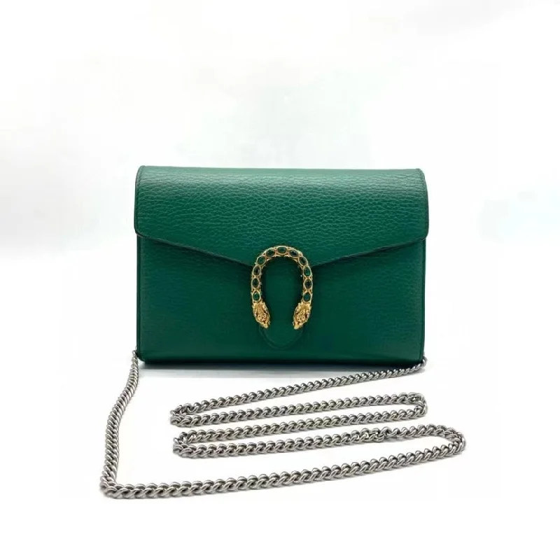 Gucci Dionysus Small Shoulder Bag Emerald Green Leather with Chain Strap