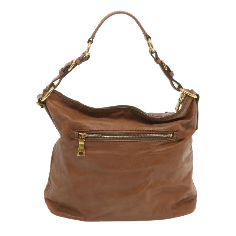 PRADA Shoulder Bag Leather Brown  ki4195