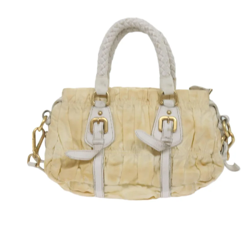 PRADA Hand Bag Nylon 2way White  bs10794