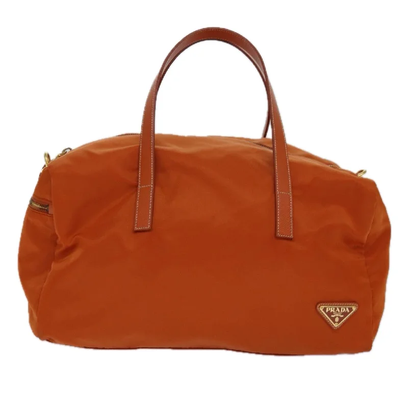 PRADA Hand Bag Nylon 2way Orange Gold  85539