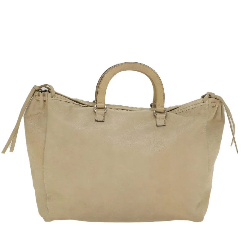 PRADA Hand Bag Leather Beige  fm2761