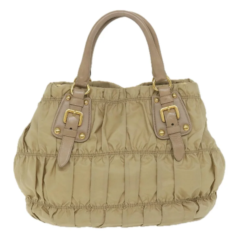 PRADA Hand Bag Nylon 2way Beige  ki3730