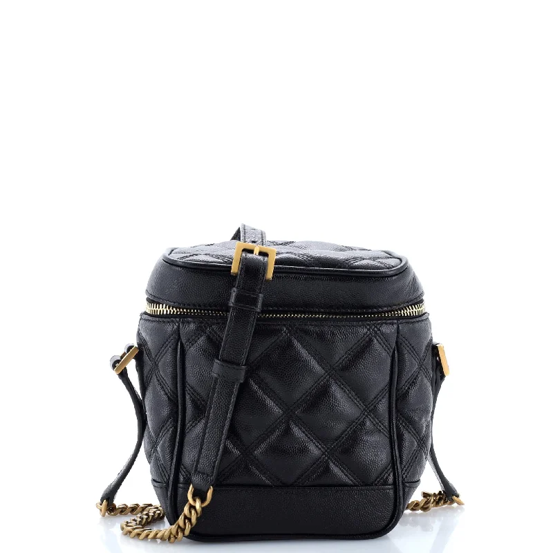 80's Vanity Bag Quilted Leather