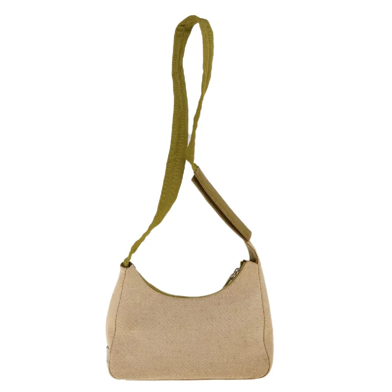 PRADA Shoulder Bag Canvas Beige  ac2628