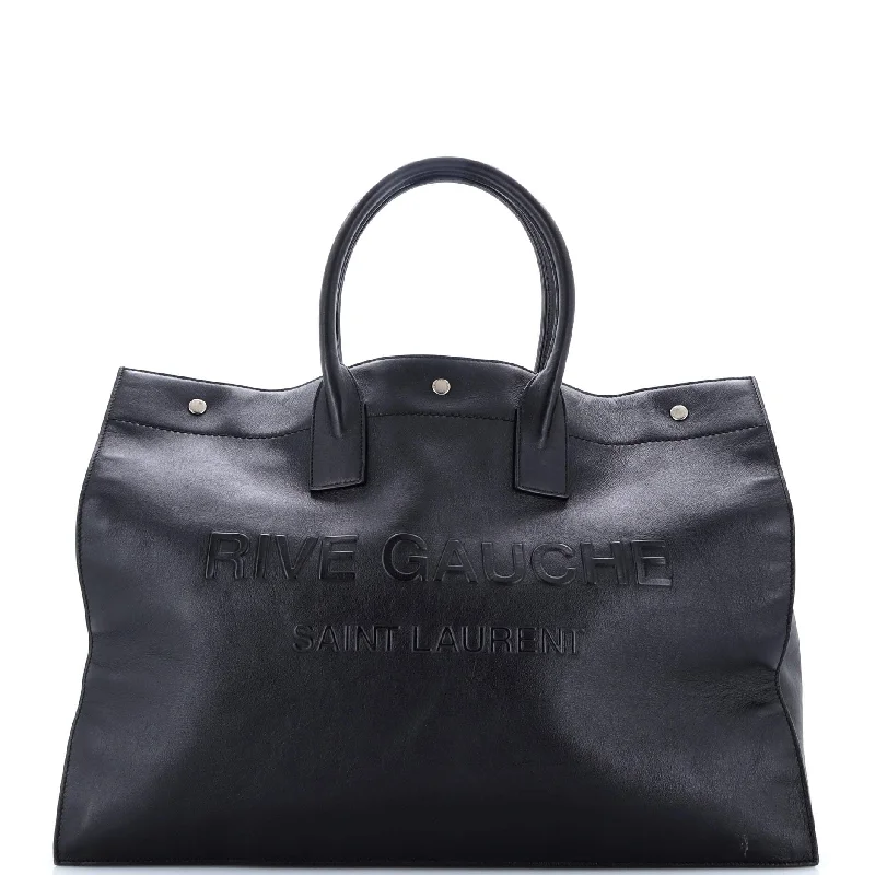 Rive Gauche Shopper Tote Embossed Leather Large