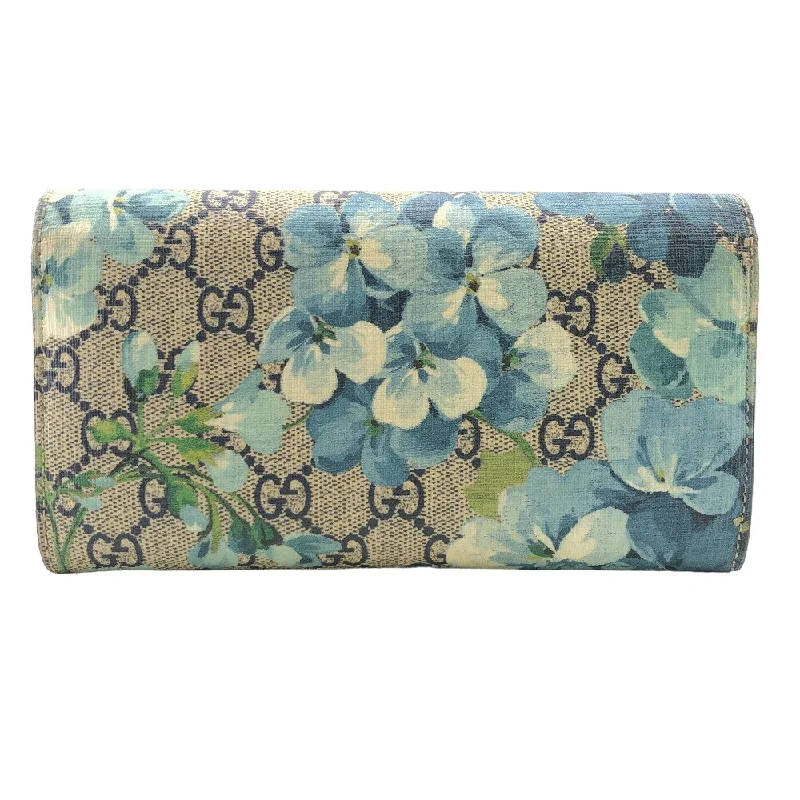 GUCCI Long Wallet Purse 546367 PVC beige GG Blooms Women Used